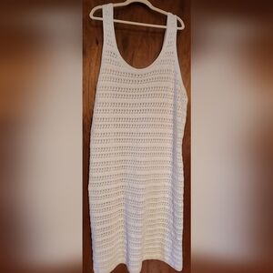 Old Navy White Crocheted Column Dress in White